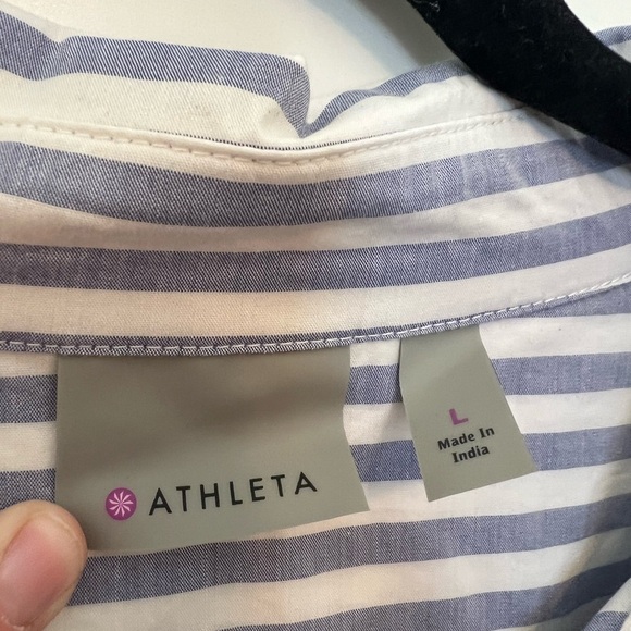 Athleta long striped shirt button down cover up - Picture 5 of 10